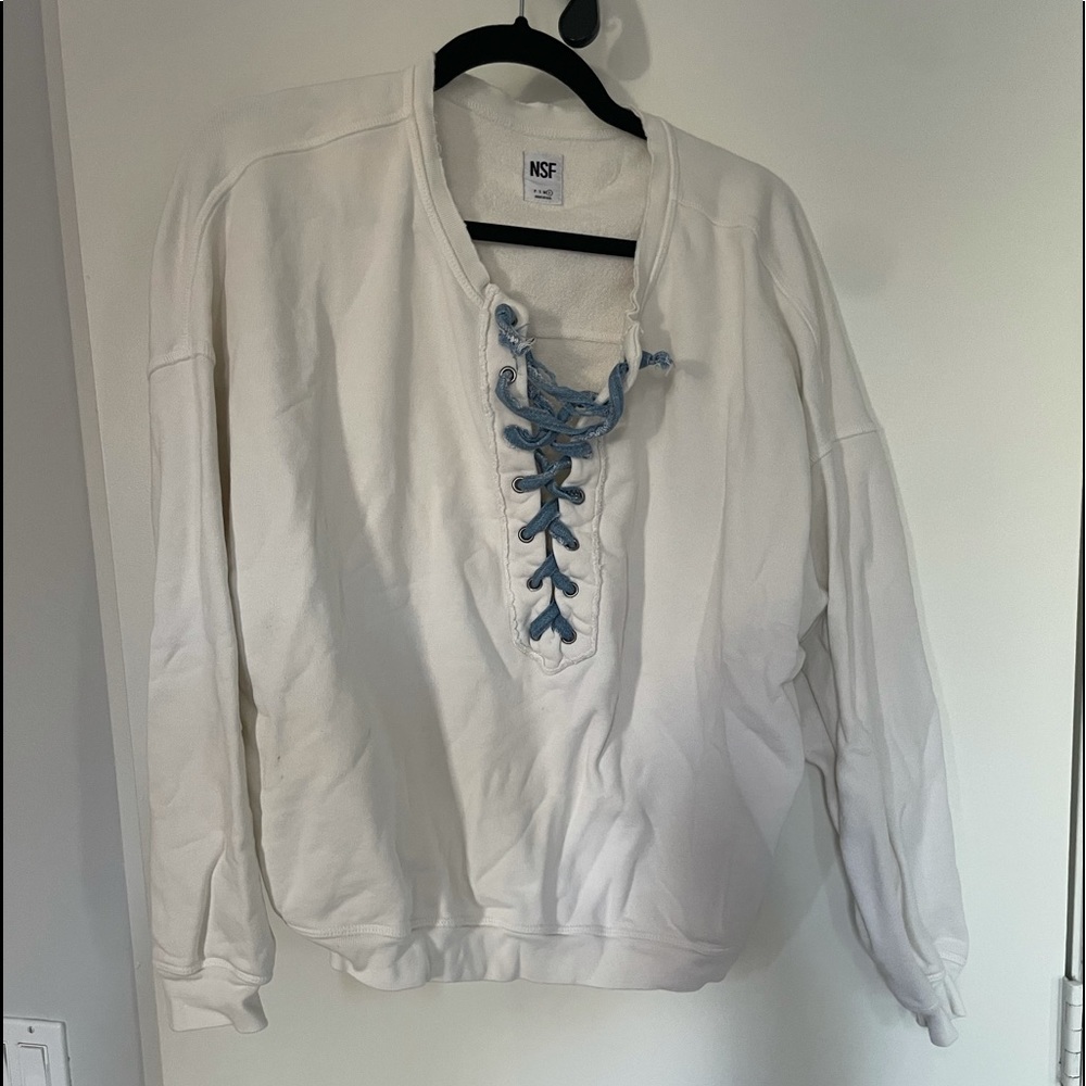 NSF lace up sweatshirt -large